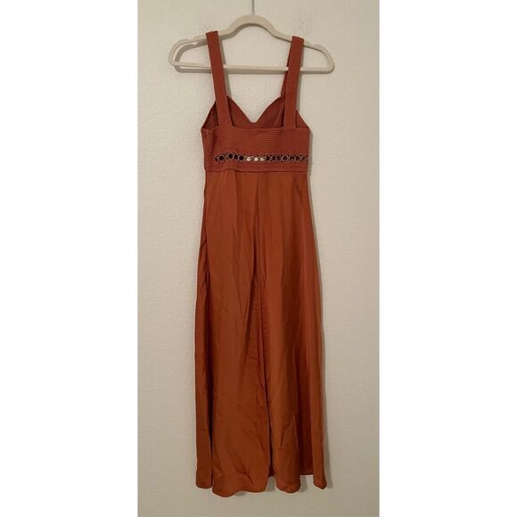 A.L.C Talia Satin Midi Dress Burnt Terracota NEW NWT - Picture 13 of 13